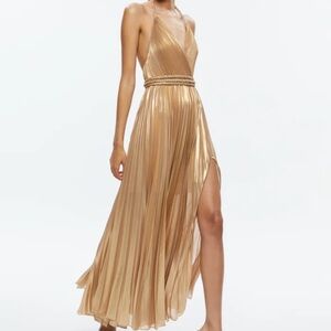 Alice + Olivia Gold Backless Dress